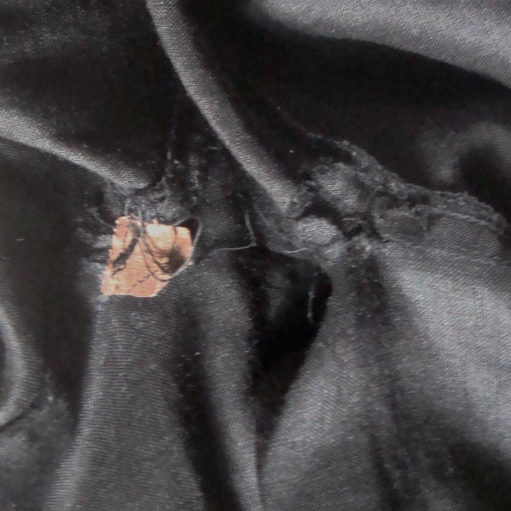 80s Structured Sailor Crisp Black Linen Balloon Sleeve Top - Picture 16 of 16